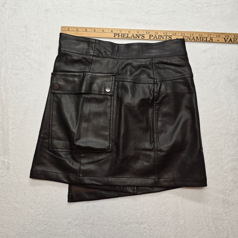 Bishop‎ + Young Faux Leather Mini Skirt Brown Vegan Leather Size S - Picture 7 of 8